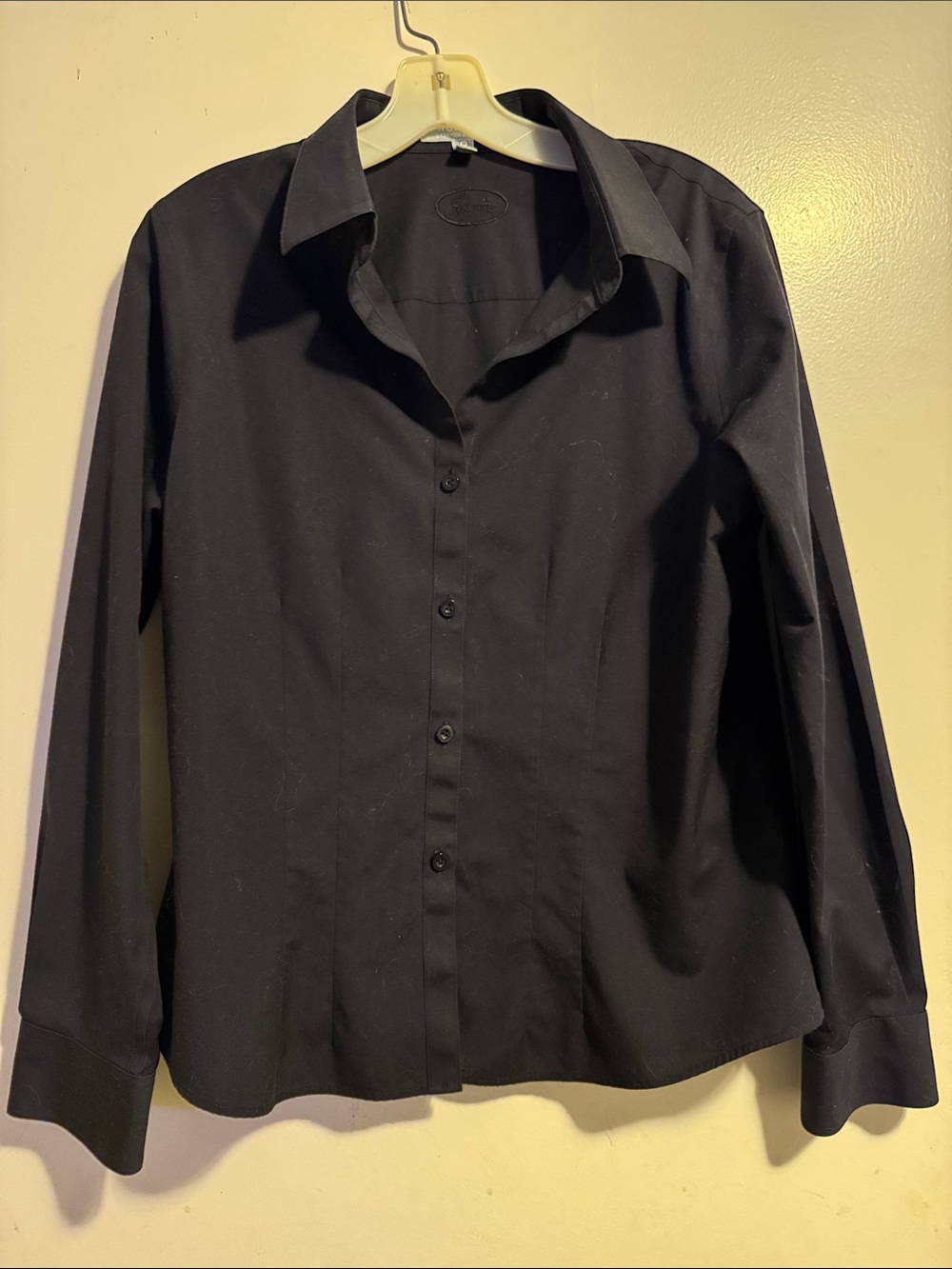 Foxcroft Black Button-Down Blouse